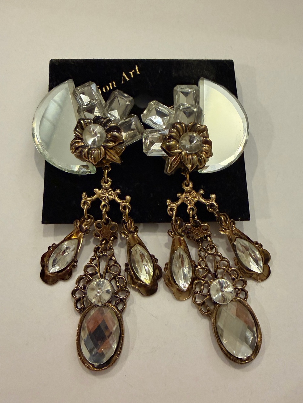 Fashion Art Chandelier Clip-On Earrings